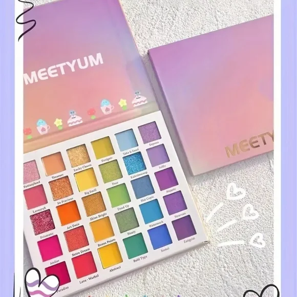 Large Eyeshadow Palette with Brushes - Vibrant Multi-Color - Picture 3 of 7